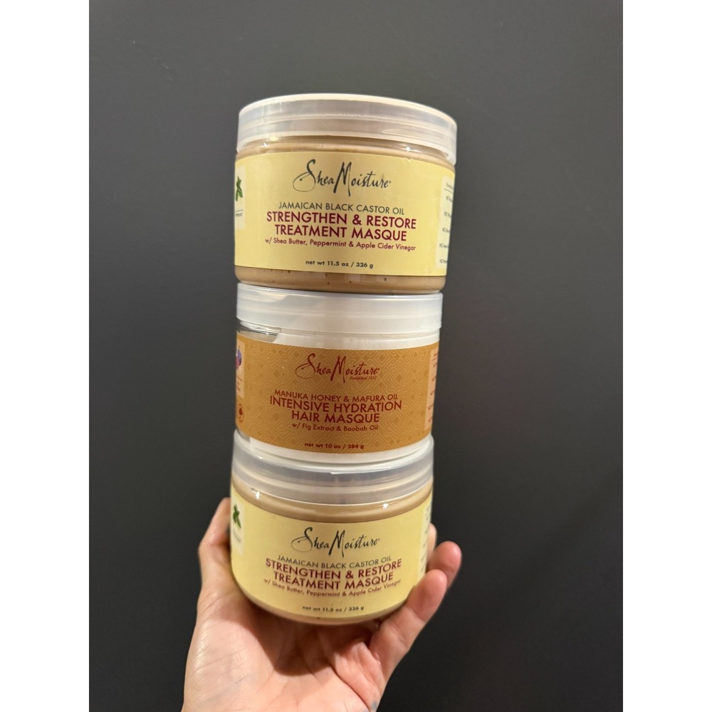 SheaMoisture Treatment Masque Lot of 3 Jamaican Castor Oil Manuka Honey